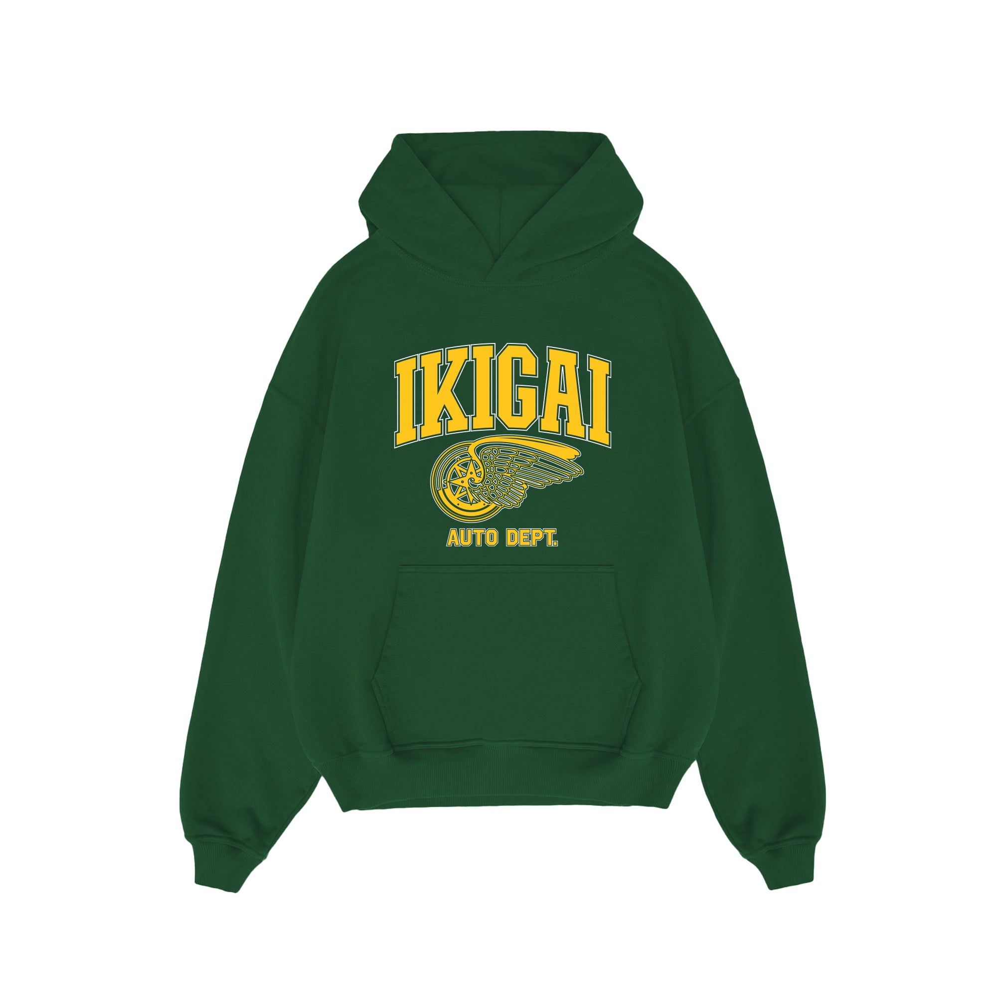 Ikigai Collegiate Hoodie Green – Ikigai Garage